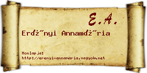Erényi Annamária névjegykártya