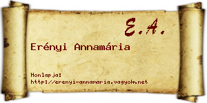 Erényi Annamária névjegykártya